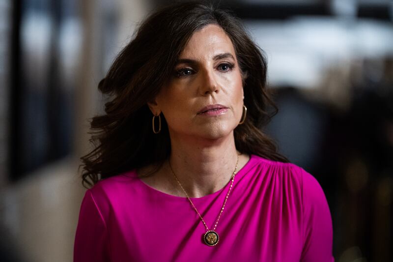 Rep. Nancy Mace, R-S.C., makes his way to a House Republican Conference meeting with President Donald Trump on the budget reconciliation bill in the U.S. Capitol on Tuesday, May 20, 2025.