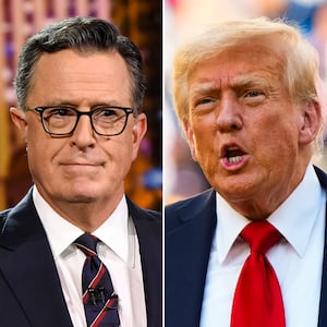 Stephen Colbert and Donald Trump