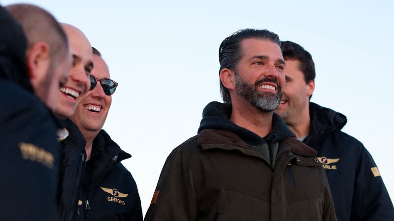 Donald Trump Jr. and his entourage in Greenland.