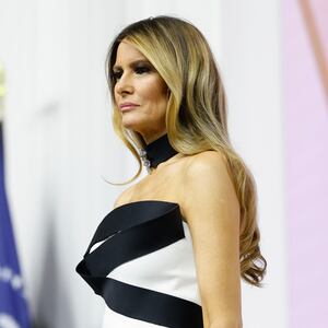 WASHINGTON, DC - JANUARY 20: First Lady Melania Trump at the Commander-in-Chief Ball on January 20, 2025 in Washington, DC.  President Trump attends some of the inaugural balls after taking the oath as the 47th president. (Photo by Anna Moneymaker/Getty Images)
