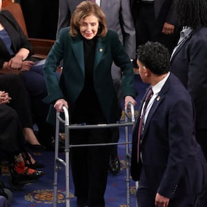 Nancy Pelosi with a walker.