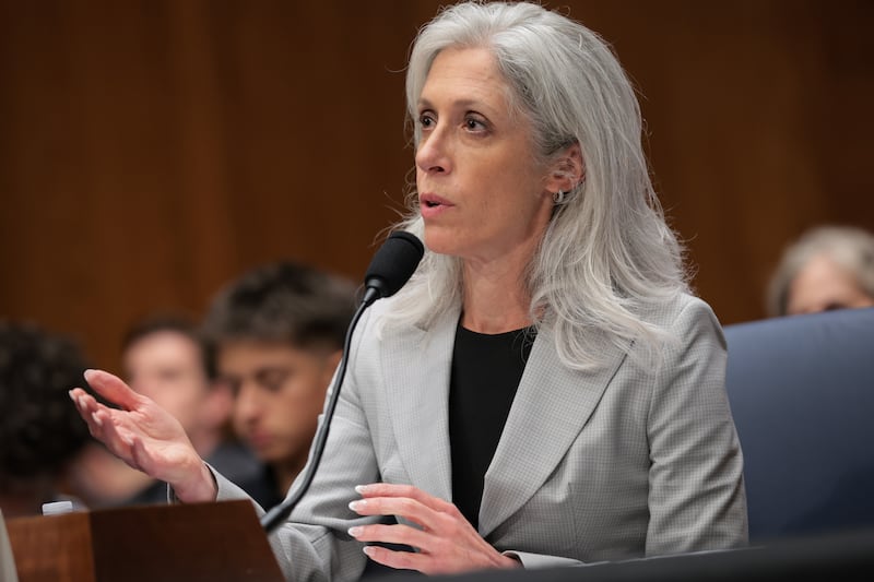 Susan Monarez testifies during her confirmation hearing before the Senate Committee on Health, Education, Labor, and Pensions in the Dirksen Senate Office Building on June 25, 2025 in Washington, DC.