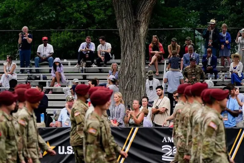 Trump's military parade was sparsely populated.