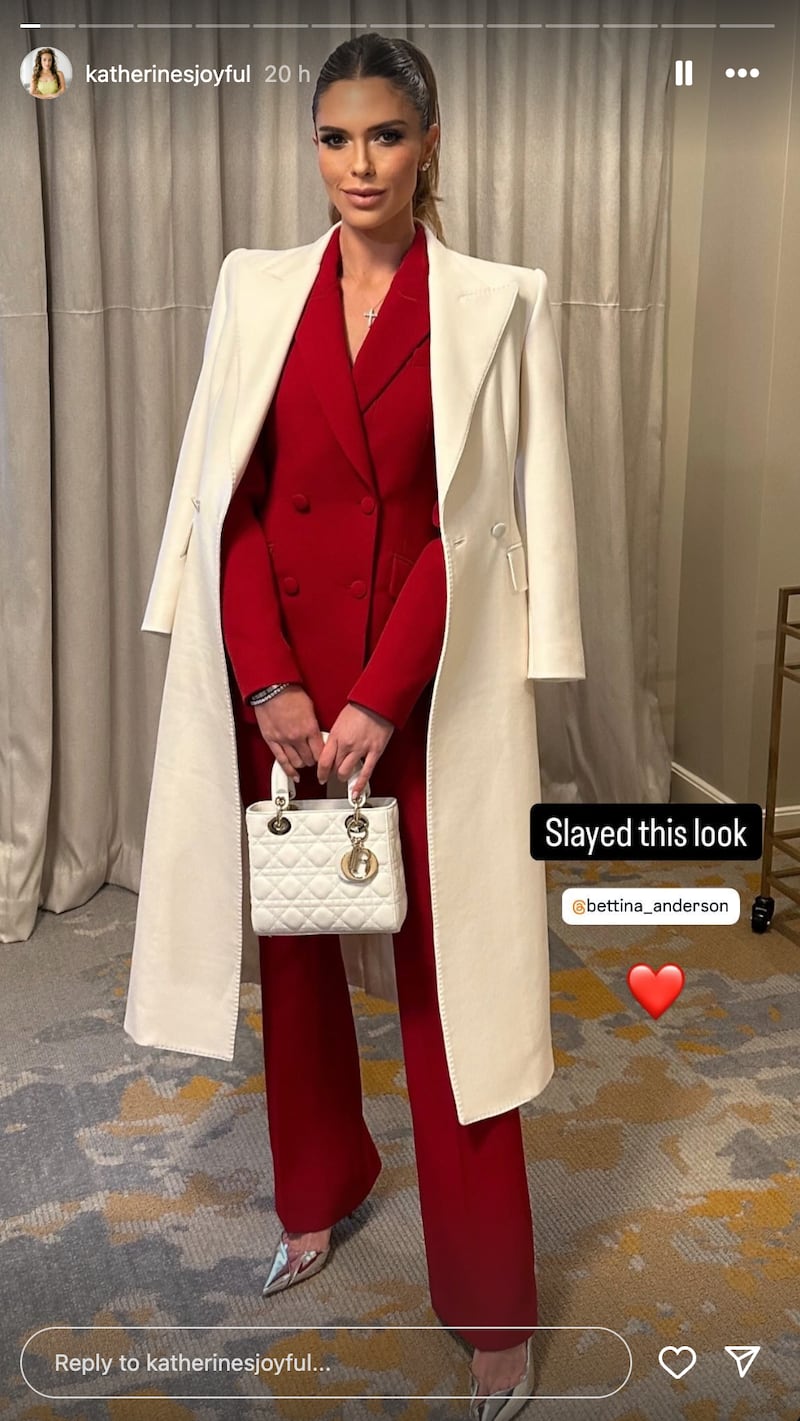 Bettina Anderson poses in an Inauguration weekend outfit.