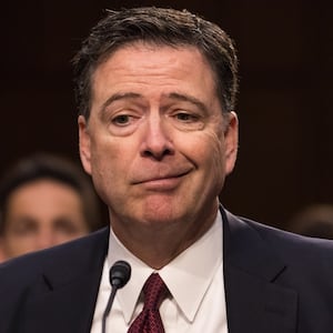 Former FBI Director James Comey testified in front of the Senate Intelligence Committee, on his past relationship with President Donald Trump, and his role in the Russian interference investigation, in the Senate Hart building on Capitol Hill, on Thursday, June 8, 2017. (Photo by Cheriss May) (Photo by Cheriss May/NurPhoto via Getty Images)
