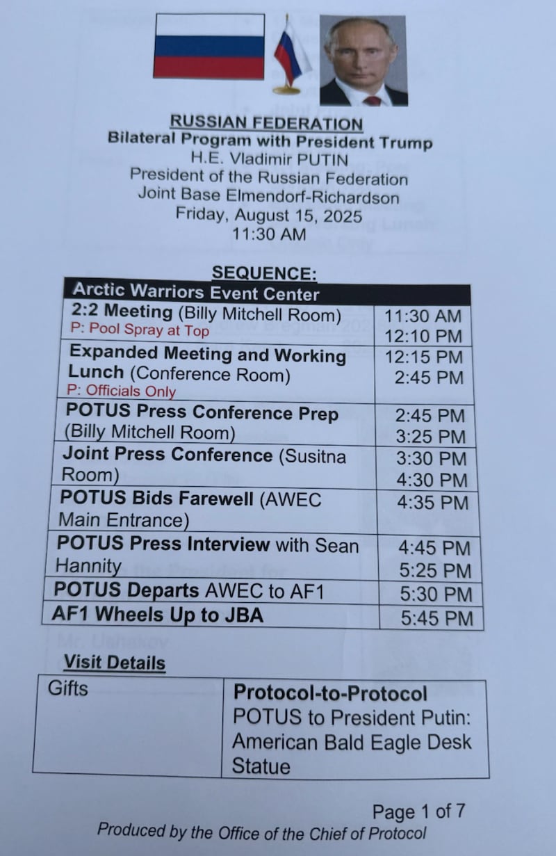 Trump-Putin Summit Document