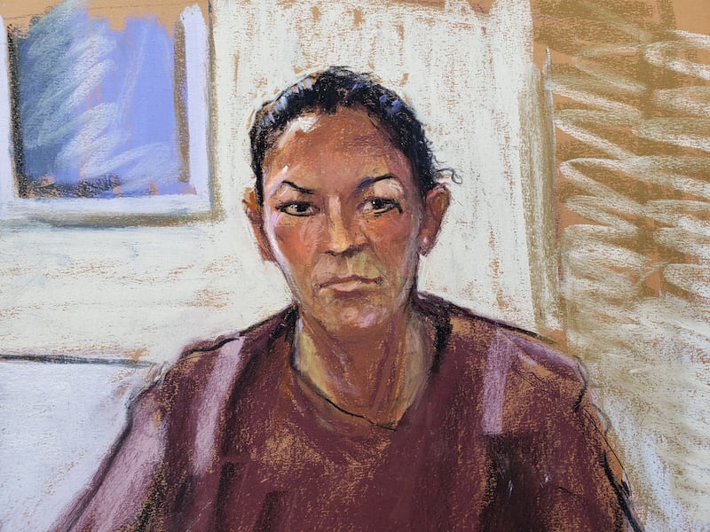 Ghislaine Maxwell appears via video link during her arraignment hearing in Manhattan Federal Court.