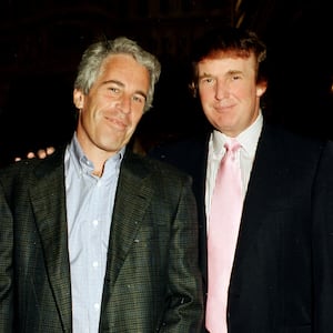 Jeffrey Epstein (left) and Donald Trump