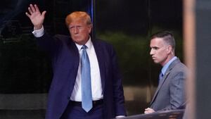Former U.S. President Donald Trump arrives at Trump Tower after giving a deposition to New York Attorney General Letitia James.