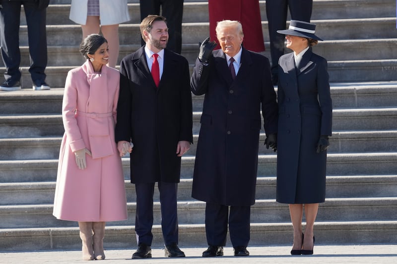 Usha Vance, JD Vance, Donald Trump, and Melania Trump.