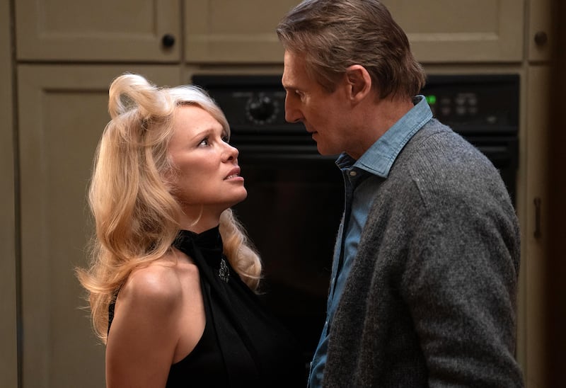 Pamela Anderson and Liam Neeson in "The Naked Gun."