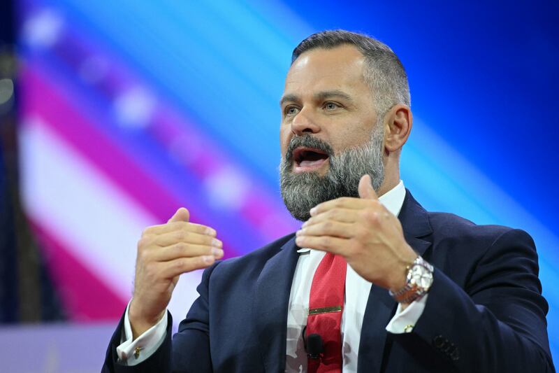 US Representative Cory Mills, Republican of Florida, speaks during the annual Conservative Political Action Conference (CPAC) meeting on February 23, 2024, in National Harbor, Maryland.