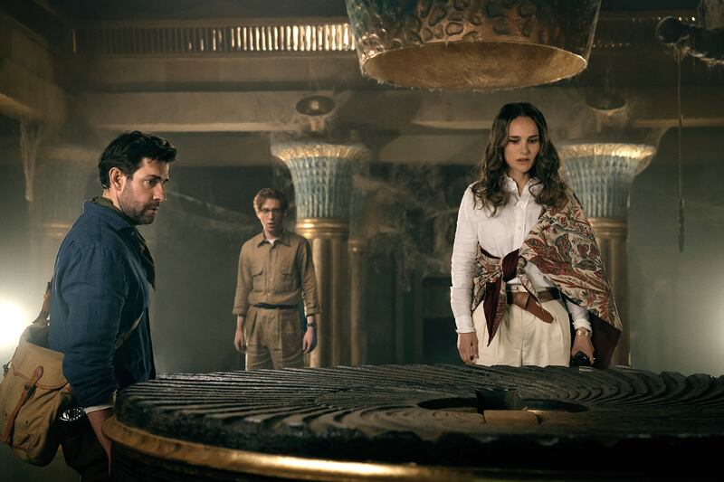 John Krasinski, Domhnall Gleeson and Natalie Portman in Fountain of Youth.
