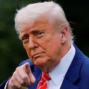 U.S. President Donald Trump gestures, as he departs for Pennsylvania, on the South Lawn of the White House in Washington, D.C., U.S., May 30, 2025.