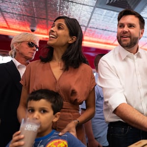 J.D. Vance with wife Usha and children.