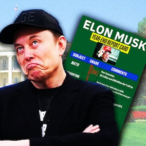 Elon Musk report card photo illustration