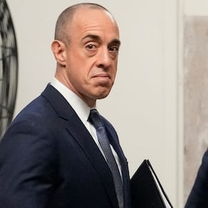 Emil Bove, then Donald Trump’s personal attorney, returns to the courtroom after a recess on the second day of his criminal trial.