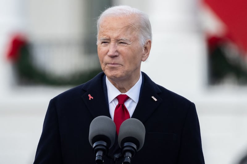 President Joe Biden speaks at a ceremony on the South Lawn of the White House on December 1, 2024 in Washington, DC.