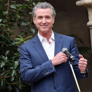 Gavin Newsom speaks onstage during the Vogue World: Hollywood Press Announcement at Chateau Marmont on March 26, 2025 in Los Angeles, California.