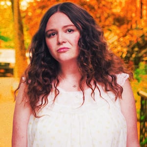 A photo illustration of Megan Stalter in Too Much.