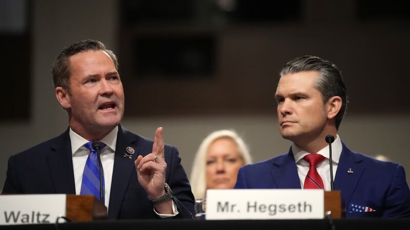 Pete Hegseth and Michael Waltz in Washington, DC.