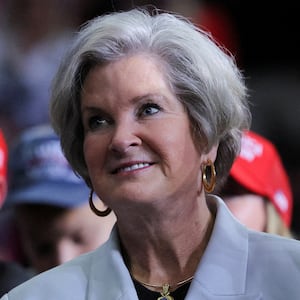 Susie Wiles, senior advisor of Republican presidential nominee and former U.S. President Donald Trump attend a campaign rally of Republican presidential nominee and former U.S. President Donald Trump at PPG Paints Arena in Pittsburgh, Pennsylvania, U.S., November 4, 2024.