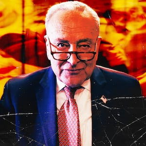 A photo illustration of Senator Chuck Schumer.
