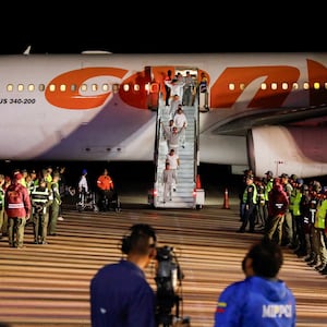 Deportation flight landing in Maiquetia, Venezuela