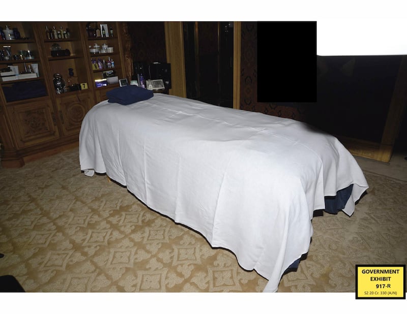 Manhattan Federal Ghislaine Maxwell trial evidence exhibits. Jeffrey Epstein's UES New York City mansion. Police raid images.