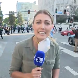 Lauren Tomasi was covering the protests in Los Angeles when she was injured.