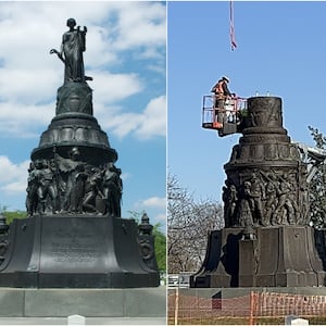 Defense Secretary Pete Hegseth said the “Reconciliation Monument,” a Confederate memorial criticized for depicting a sanitized view of slavery, will be returned to Arlington National Cemetery.