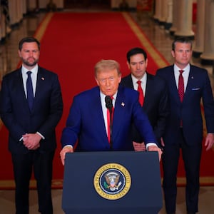 Donald Trump delivers an address to the nation from the White House on June 21, 2025 in Washington, D.C. President Trump addressed the three Iranian nuclear facilities that were struck by the U.S. military early Sunday.