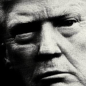 Donald Trump in harsh contrast black and white