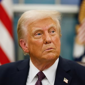 Donald Trump in the Oval Office shortly after his swearing-in ceremony on Jan. 20, 2025.
