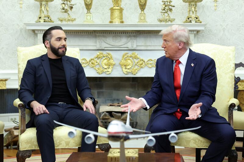 Trump met with Bukele Monday.