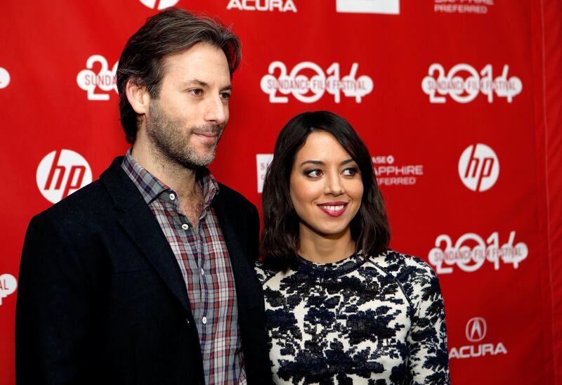 PARK CITY, UT - JANUARY 19:  Director Jeff Baena (L) and actress Aubrey Plaza attends the "Life After Beth" premiere at Library Center Theater during the 2014 Sundance Film Festival on January 19, 2014 in Park City, Utah.  (Photo by Chad Hurst/Getty Images for Sundance Film Festival)