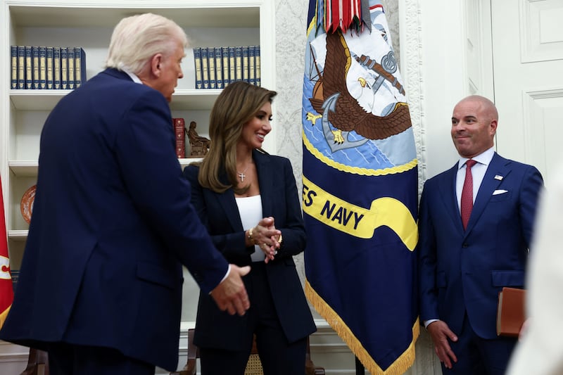 Trump and Habba attend Habba's swearing-in ceremony in March