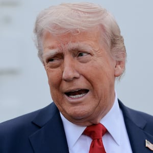 WASHINGTON, DC - APRIL 23: U.S. President Donald Trump talks to reporters after inspecting the North Lawn with members of the White House grounds crew to look for a place to put a 100-foot-tall flag pole on April 23, 2025 in Washington, DC. He said that he wants to put two 100-foot flag poles, one on the North Lawn and another on the South Lawn. (Photo by Chip Somodevilla/Getty Images)
