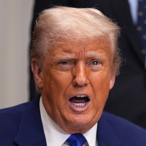 WASHINGTON, DC - MAY 12: U.S. President Donald Trump speks as he signs an executive order aimed at reducing the cost of prescription drugs and pharmaceuticals by 30% to 80% during an event in the Roosevelt Room of the White House on May 12, 2025, in Washington, DC. Trump announced his plan to lower drug prices would tie their cost to drug prices paid in foreign nations. (Photo by Andrew Harnik/Getty Images)