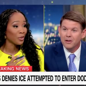 A split screen of Abby Phillip and Ben Ferguson.