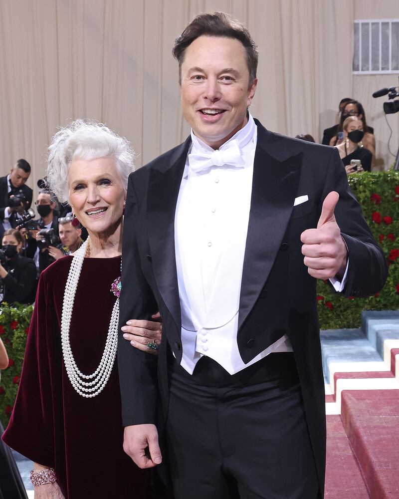 Maye Musk and Elon Musk attend "In America: An Anthology of Fashion," the 2022 Costume Institute Benefit at The Metropolitan Museum of Art on May 02, 2022 in New York.