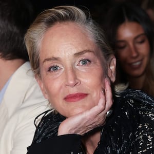 MILAN, ITALY - FEBRUARY 26: Sharon Stone attends the Antonio Madras show during Milan Fashion Week Womenswear Fall/Winter 2025/2026 on February 26, 2025 in Milan, Italy. (Photo by Max Cisotti/Dave Benett/Getty Images)