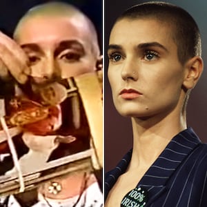 Sinead O’Connor tearing up a photo of the Pope on SNL.