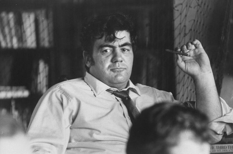 Reporter Jimmy Breslin in the newsroom during the 1969 New York City mayoral campaign.