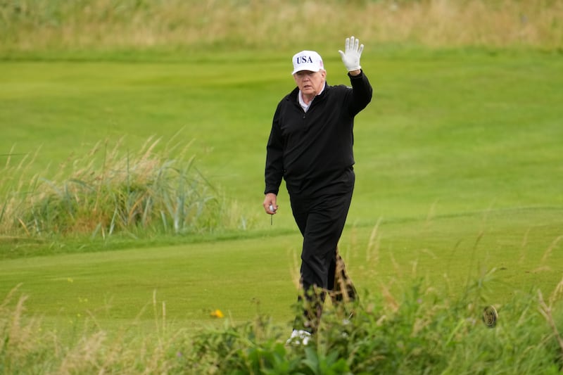 Donald Trump golfed at Trump Turnberry golf course in Scotland over the weekend.