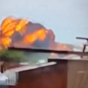 Air India 787 and a screengrab from social media video purporting to show the crash
