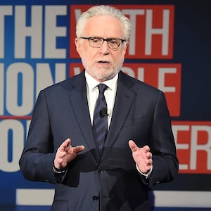 Wolf Blitzer appears on stage during Turner Upfront 2016 show at The Theater at Madison Square Garden on May 18, 2016 in New York City.