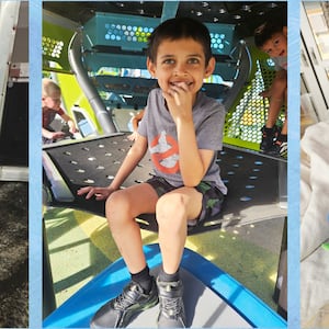 A photo illustration of Allison Quinn's 8-year-old son Aedrik since his diagnosis.