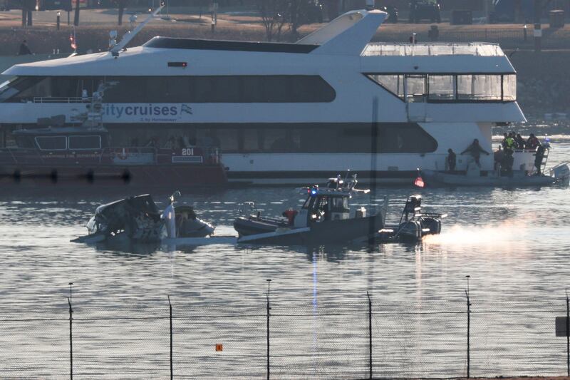 The D.C. plane crash site on the Potomac River.