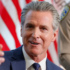 California Governor Gavin Newsom announces efforts to reduce crime by deploying California Highway Patrol (CHP) crime suppression teams to hotspots in the state, during a news conference in his office in Sacramento, California, U.S. August 28, 2025.  REUTERS/Fred Greaves